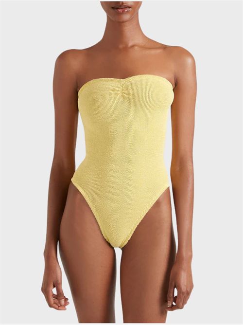 Brooke strapless swimsuit with ruched sweetheart neckline HUNZA G | BROOKE17